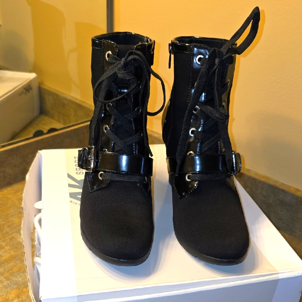 Anne Klein Sport Black Ankle Boots